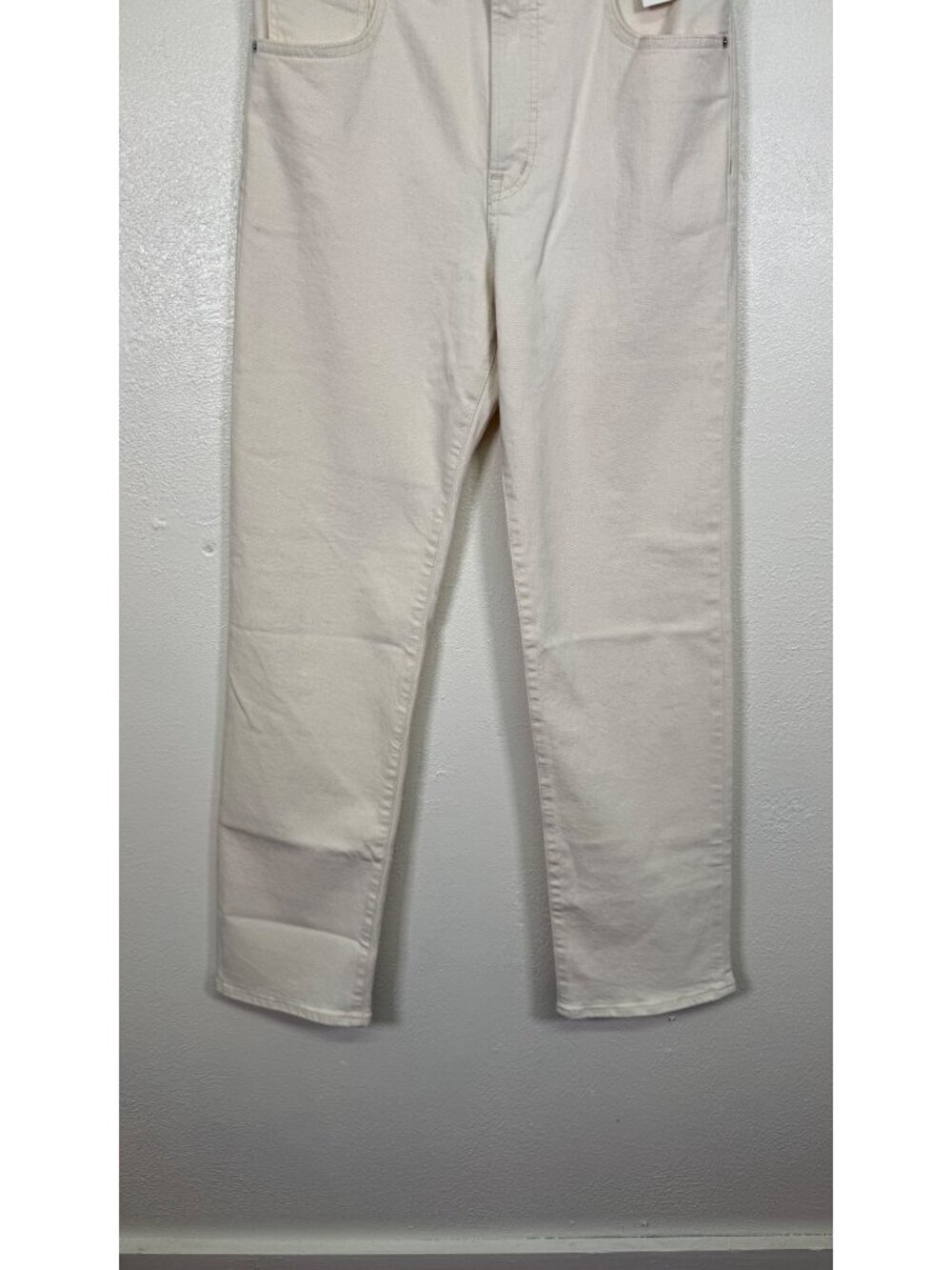 Madewell The Longline Straight Jean Cream Vintage Canvas Size 27 Stretch - Picture 9 of 16